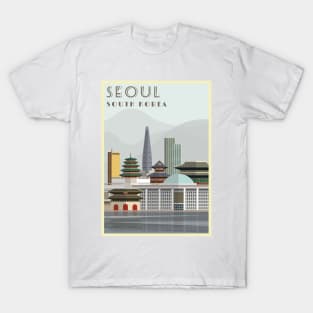 Seoul, South Korea - Vintage Travel Poster T-Shirt